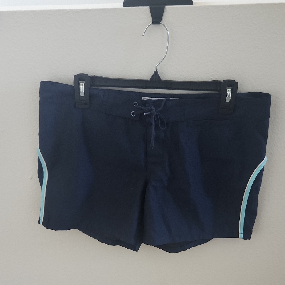 Old Navy Ultra Low Waist Navy Shorts with Light Blue Accents